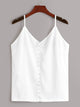Solid Button Detail Chiffon Cami Top