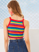 Rainbow Striped Contrast Binding Cami Top