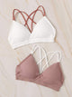 Rib Criss Cross Back Bra Set 2pack