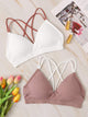 Rib Criss Cross Back Bra Set 2pack