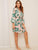 4pcs Tropical Print Satin Pajama Set With Robe