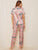 Crane & Tropical Print Satin Pajama Set