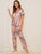 Crane & Tropical Print Satin Pajama Set