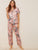 Crane & Tropical Print Satin Pajama Set