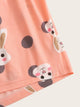 Rabbit Print Cami PJ Set With Eye Mask