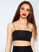 Solid Fitted Crop Cami Top
