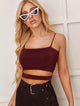 Solid Cut Out Crop Cami Top