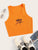 Neon Orange Angel Embroidery Knit Tank