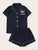Cat Patched Button-up PJ Set