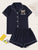 Cat Patched Button-up PJ Set