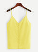 Solid Button Detail Chiffon Cami Top