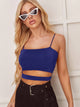 Solid Cut Out Crop Cami Top