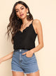 Button Detail Scallop Edge Cami Top