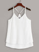 Ring Detail Strappy Layered Hem Top