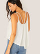 Strappy Detail High Low Flowy Top