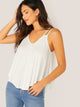 Strappy Detail High Low Flowy Top