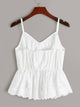 Eyelet Embroidery Ruffle Hem Cami Top
