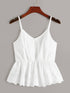 Eyelet Embroidery Ruffle Hem Cami Top