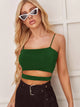 Solid Cut Out Crop Cami Top