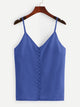 Solid Button Detail Chiffon Cami Top