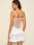 Appliques Contrast Lace Satin Slips With Thong