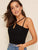 Strappy Neck Rib-knit Fitted Top