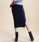 Chic Pencil Wool Rib Knit Long Skirt