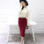 Chic Pencil Wool Rib Knit Long Skirt