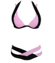 Mix Color Sexy Two Piece Adjust Bust Swimwear