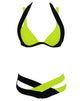 Mix Color Sexy Two Piece Adjust Bust Swimwear