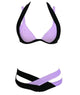 Mix Color Sexy Two Piece Adjust Bust Swimwear
