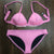 Cute Pink Neoprene Bikini Set Brand Swimsuit