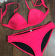 Cute Pink Neoprene Bikini Set Brand Swimsuit