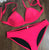 Cute Pink Neoprene Bikini Set Brand Swimsuit