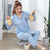 Cotton Pajamas Sets for Women & Men Long Sleeve Loungewear