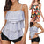 Hot Summer Dot and Flower Print Tankini Set Two pieces Swimsuit