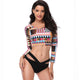 Long Sleeves Two Pieces Swimsuit Sexy Plus Size Swimwear