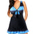 New Arrival  Women Plus Size Gradient Tankini Swimdress