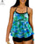 Vintage Floral Push Up Two Pieces Tankini Ruffle Fringe Swimdress