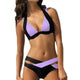 New Split Color Female Swimsuit Cross Sexy Bikini Ladies Swimwear