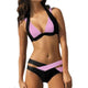New Split Color Female Swimsuit Cross Sexy Bikini Ladies Swimwear