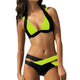 New Split Color Female Swimsuit Cross Sexy Bikini Ladies Swimwear