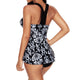 Women's Retro Print Plus Size Tankini Top Two Piece Swimsuit