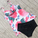 Plus Size Swimsuit Halter Bandage Swimwear Printed Tankini