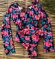 Print Floral One Piece Swimsuit Long Sleeve Swimwear
