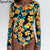 Print Floral One Piece Swimsuit Long Sleeve Swimwear