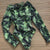 Print Floral One Piece Swimsuit Long Sleeve Swimwear