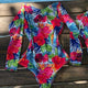 Print Floral One Piece Swimsuit Long Sleeve Swimwear