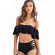 Sexy Ruffled Bikini High Waist Strapless Swimwear Off Shoulder Push Up