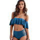 Sexy Ruffled Bikini High Waist Strapless Swimwear Off Shoulder Push Up